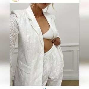Weworewhat White Eyelet Blazer
